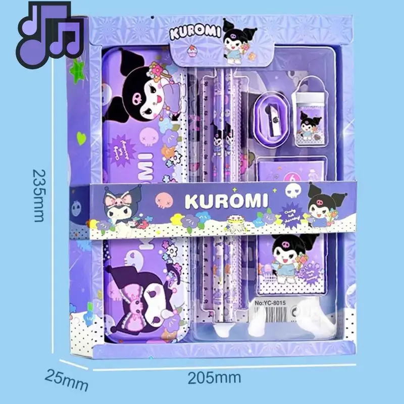 Kotak Pensil Anak Set 7 in 1 Stationery Hadiah Anak Sanrio Alat Tulis Set Kuromi My Melody Cinnamorollbrae 1