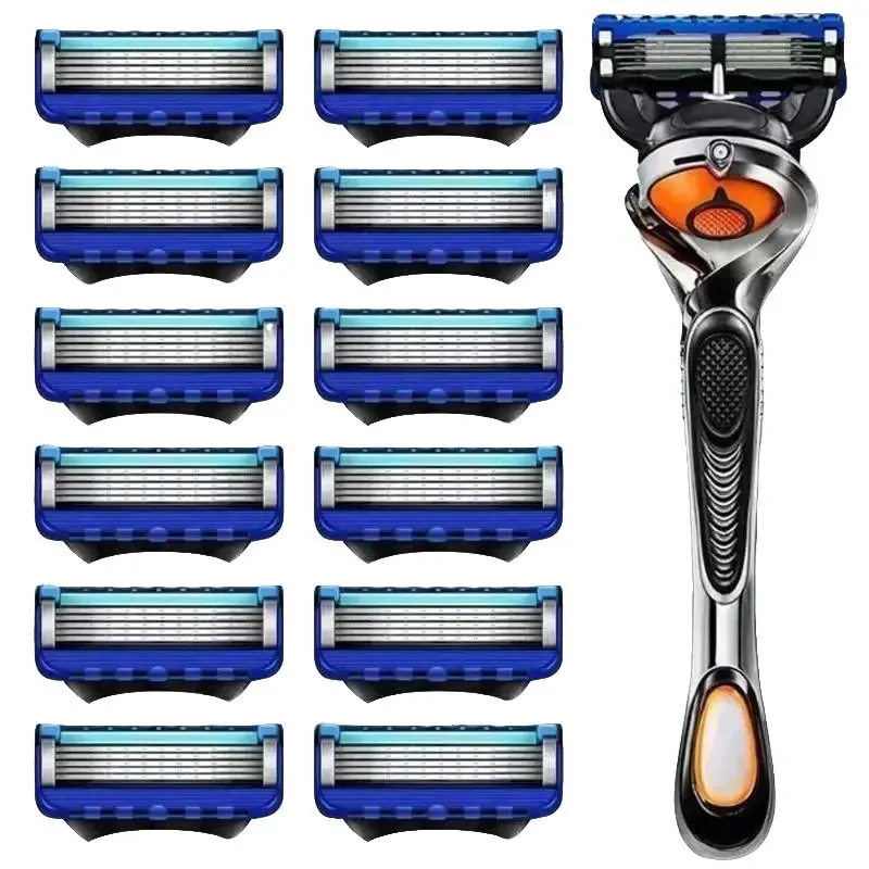 Men's Professional Razor Blade Set, 1 Set Razor Holder & Replaceable Blades, Wet and Dry Use Razor Set for Men, Daily Care Tool for Men