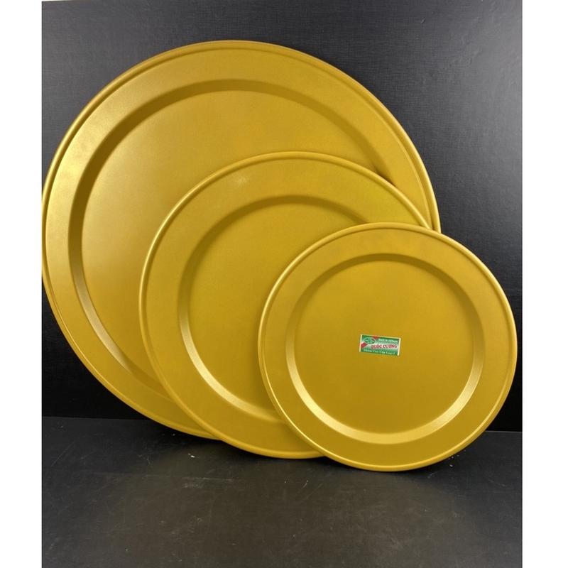 Mâm ăn cơm cỡ đại,mâm 10 người ăn chất liệu nhôm mạ vàng công nghệ Anod 60cm, 70cm, 80cm mâm  đồng