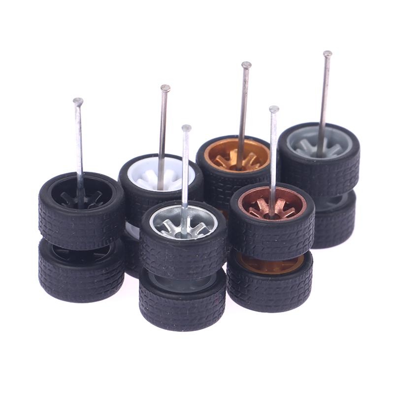 Product Introduction of Roda Kereta untuk Roda Panas, Tayar Getah, dengan Gandar Roda, Model Kereta, Bahagian Diubah Suai, Mainan Kenderaan Lumba DIY, Skala 1: 64, 1 Set 11