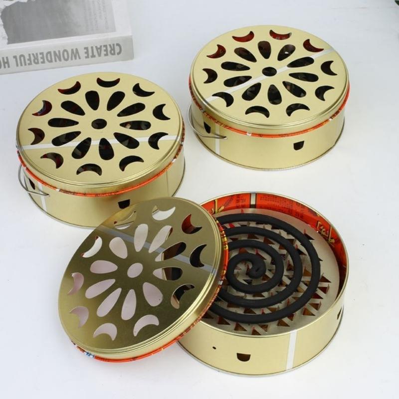 HỘP ĐỐT NHANG MUỖI inox Có Quai xách chống nóng an toàn khay đựng hương muỗi có nắp tiện lợi 1