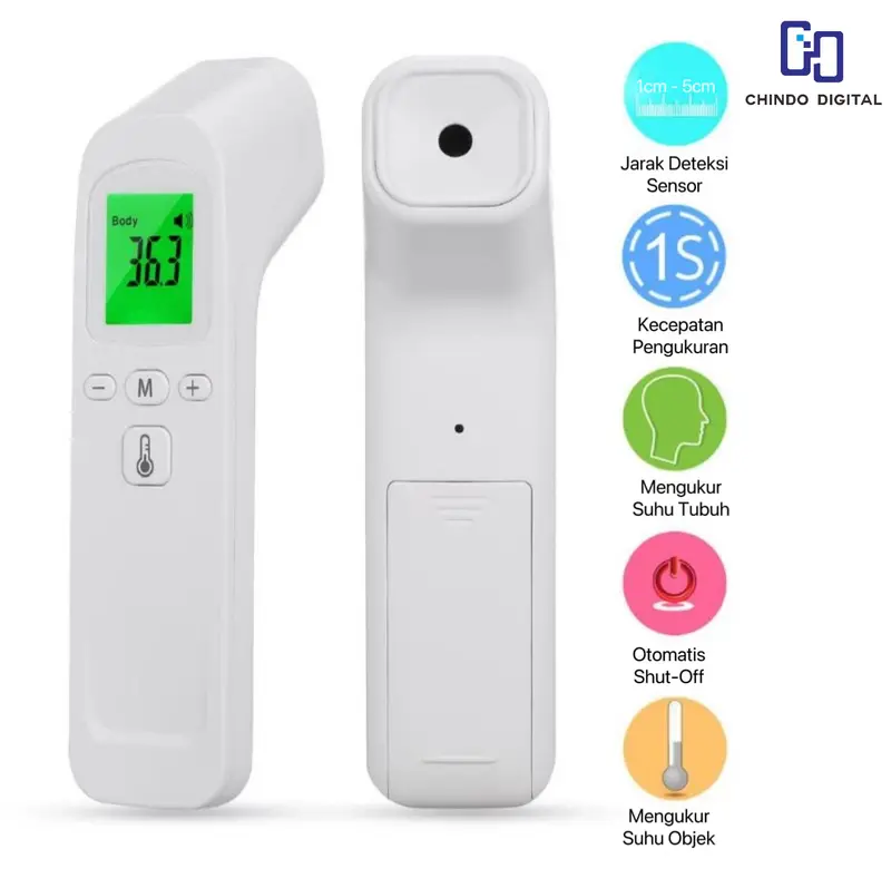 Thermogun Termometer Suhu Tubuh Digital Termometer Inframerah Termometer Infrared Non Contact Thermometer Dahi untuk Demam Termometer Dahi 2