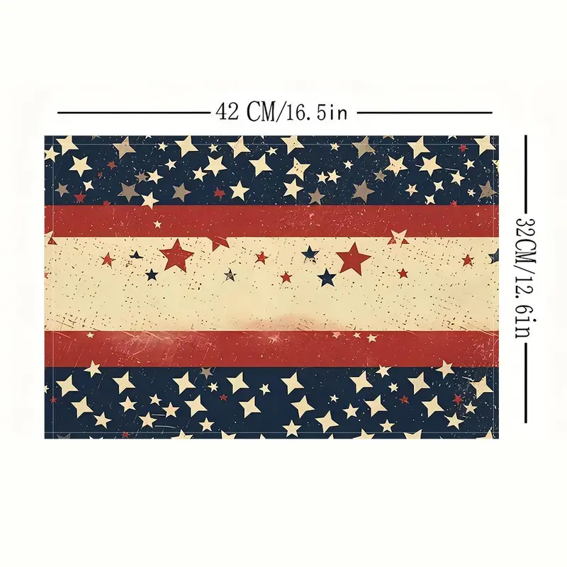 Starry Pattern Placemat, 1/4/6/8/12pcs American Flag Themed Placemat, Decorative Placemat for Home Kitchen Dining Table, Coasters 1