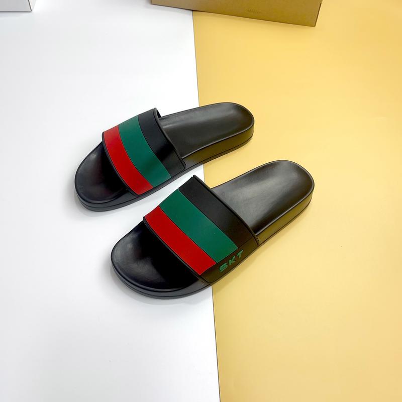 Dép nam quai ngang nam nữ-quai PVC 3 xọc đỏ, xanh, đen - Đế Cao Su Đúc Cao Cấp - DéP Thời Trang Trend 2024 - Dép Boy phố Slipper Đế Bằng