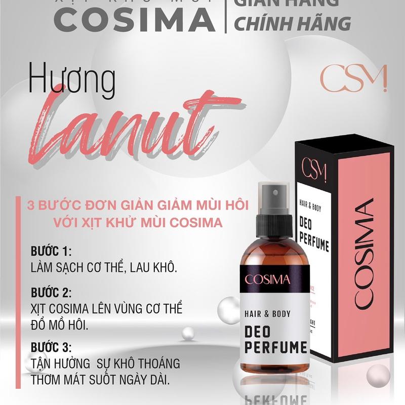 Xịt thơm nách COSIMA (màu hồng 60ml )hỗ trợ khử mùi hôi nách, hôi chân , tuyến mồ hôi nách,lưu hương nước hoa dịu nhẹ, Nữ Women Trà
