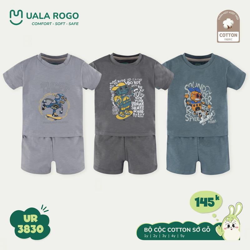 [BST XUÂN HÈ 2025] Bộ Cộc Cotton Sớ Gỗ Cho Bé Từ 1-5Y UalaRogo UR 3830