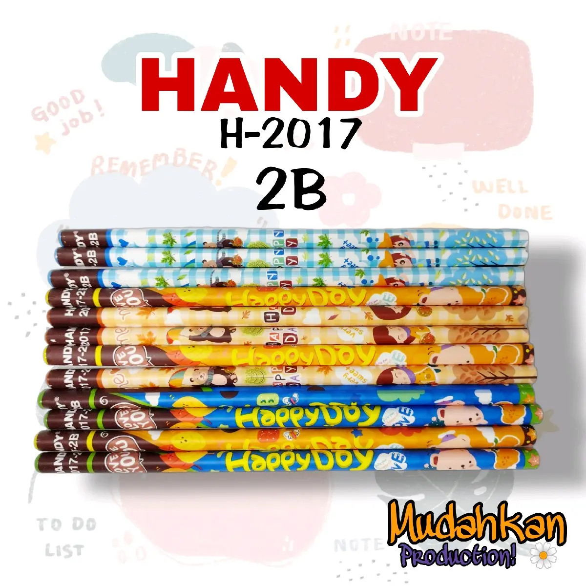 Pensil 2B HANDY H-2017 [ 1 Box isi 12 ] [ 1 Box isi 6 ] Pensil 2B / Pensil