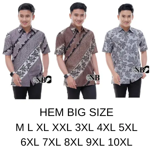 Hem Batik Lengan Pendek Jumbo Pria Big Size M L XL XXL 3XL 4XL 5XL 6XL 7XL 8XL 9XL 10XL 0