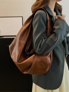女性用のソリッドカラーの大容量トートバッグ、仕事や学校用のファッショナブルなPUレザーのショルダーバッグ、カジュアルでトレンディな多目的な高品質な日常通勤バッグ