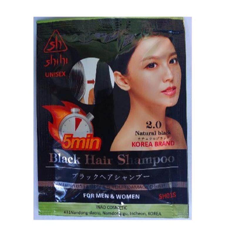 Product Introduction of Hộp 10 gói Dầu gội phủ bạċ đen mái tóc Shihi Black hair shampoo Hàn Quốc 300ml 20