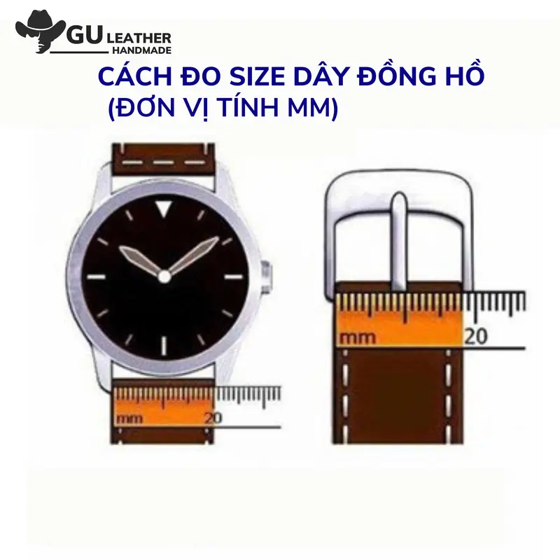 Dây da đồng hồ nam handmade màu patina chất liệu da bò vegtan size dây 18/ 20/ 21/ 22/ 24mm -  Gu Leather 6