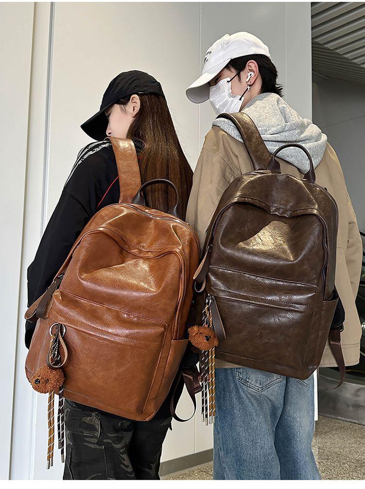 Product Introduction of 2025 Boyatu Hong Kong Style Pu Backpack Female Junior High School Students Large Capacity Lightweight Schoolbag Commuter Travel Backpack Male Fashion 18