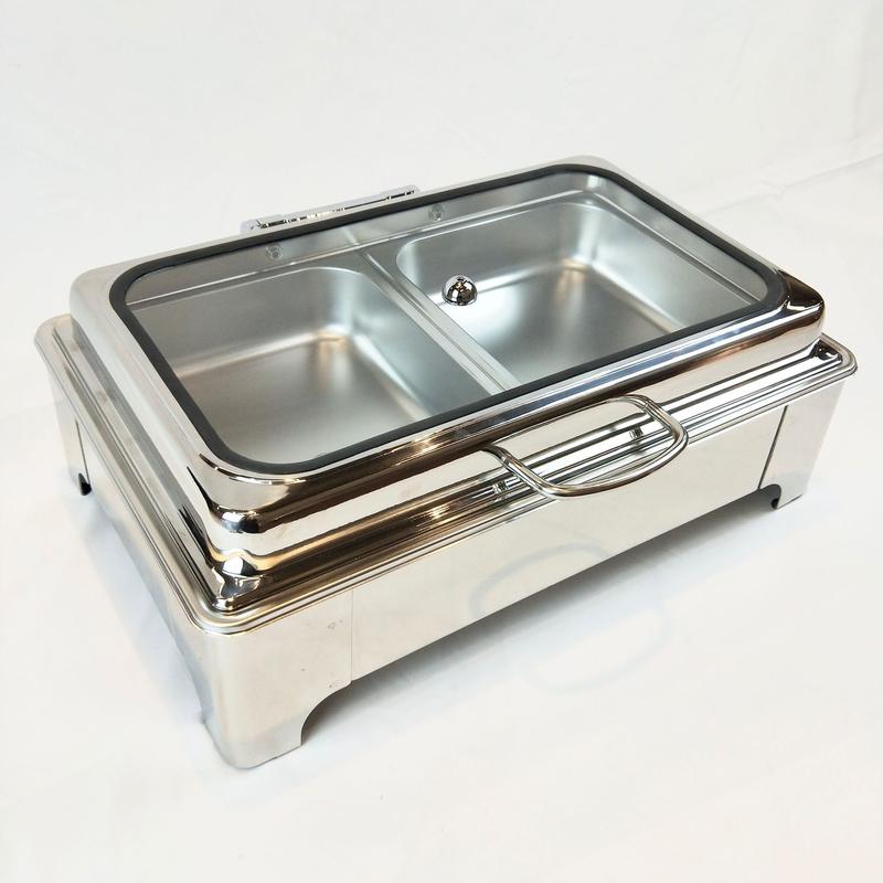 Buffet Stove Maintaining Furnace Electric Heating Flip Buffet Stove Stainless Steel Breakfast Stove Hotel Visual Cover Insulation Plate Pot 6