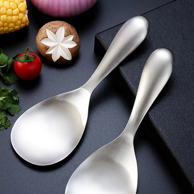 Muỗng Xới Cơm, Chất Liệu Thép Không Gỉ, Kích Thước Lớn, Thích Hợp Cho Súp Và Cơm, Muỗng Phục Vụ, Có Bộ Lọc PP, Đa Chức Năng, Muỗng Tách Cơm Chống Dính, Cho Nhà Bếp Và Gia Đình 2