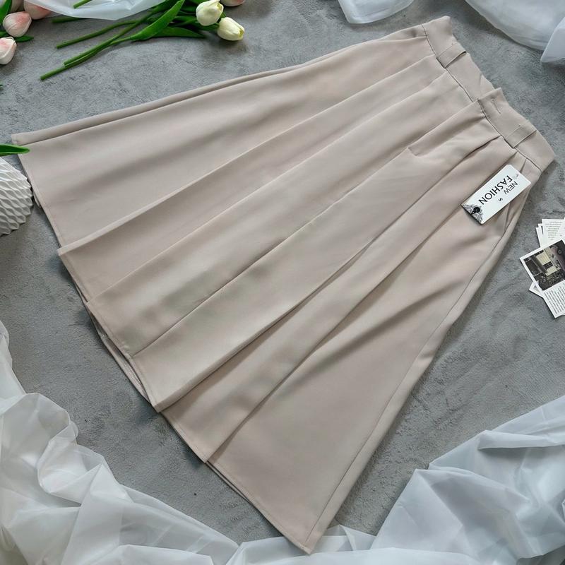 Chân Váy Nữ Xếp Ly Công Sở Nữ Thanh Lịch,  Women Nhung Voi. Dáng Dài 75Cm Chất Liệu Tuyết Mưa Vitex Kem. , Đủ Size Cho Mọi Dáng Người 4