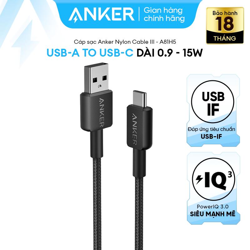 [Cáp AtoC] - CÁP DÙ USB-A TO USB-C ANKER POWERLINE 322 DÀI 0.9M - A81H5 Phụ Kiện ĐIện Thoại