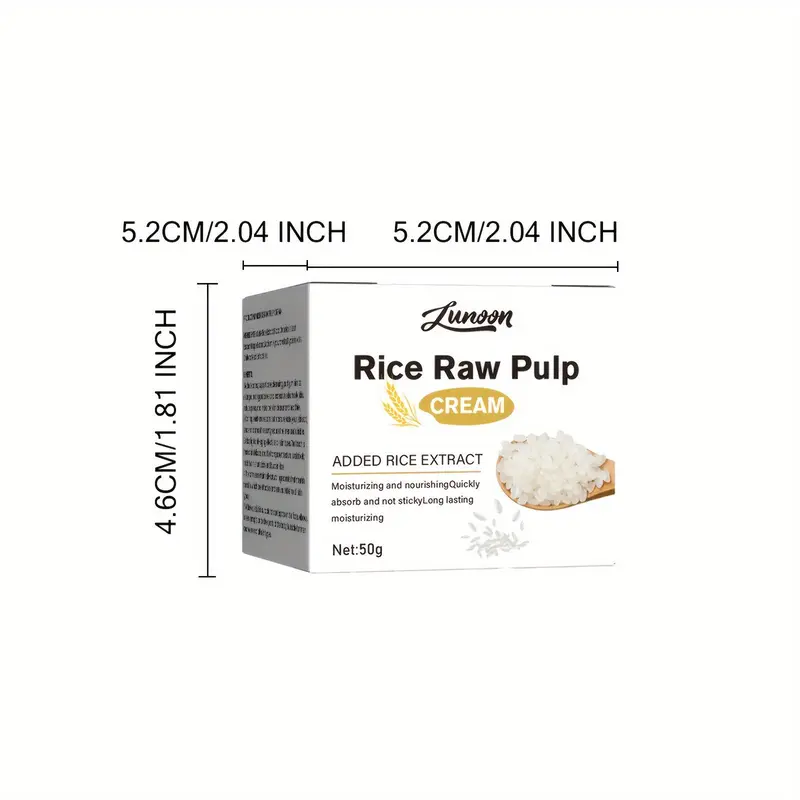Rice Raw Pulp Face Cream, Moisturizing & Nourishing Facial Cream, Long-lasting Hydration Face Lotion for Tighter Skin 1