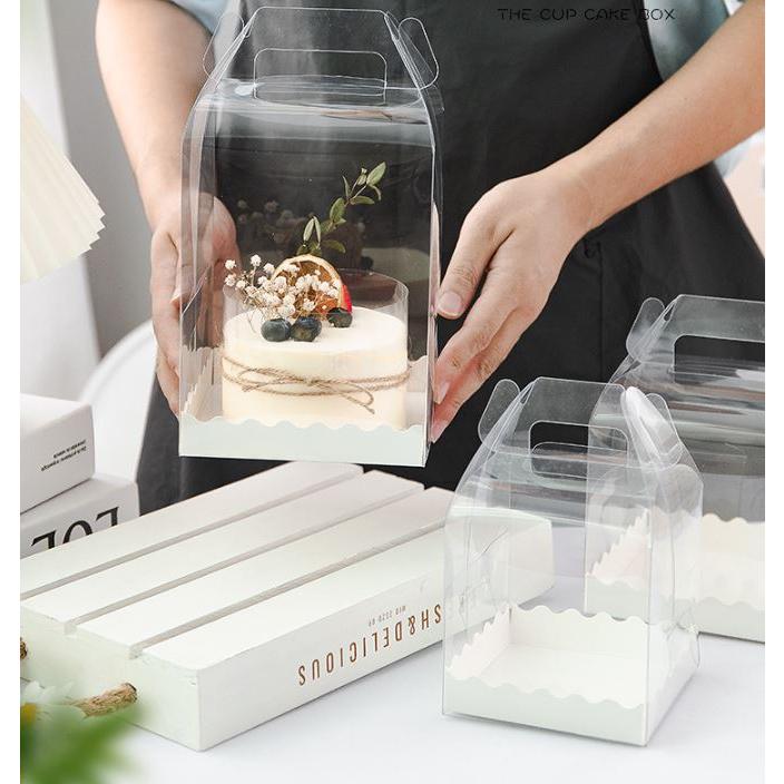 Hộp nhựa Pet, Mica Trong Suốt Đựng Bánh Gato (Lót Ren) 2