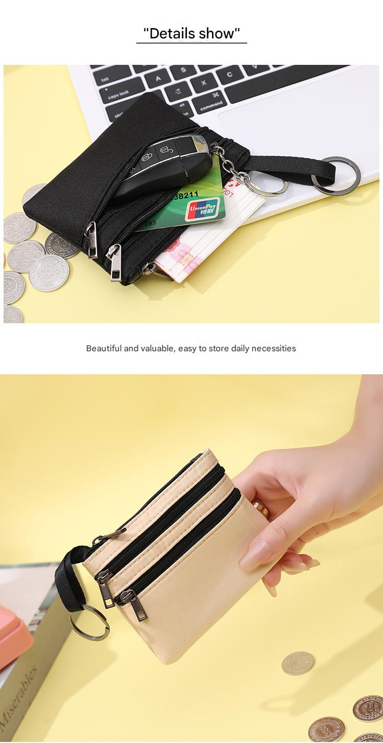 Product Introduction of Women's Coin Purse 2024 New Color-Block Zipper Wallet Short Fabric Multi-Layer Zipper Bag Coin Card Storage Bag st  argo  bag ordering  mini  kelly  bag  straight  china mini  kelly  china  bag bag  bestie1 tas  branded  dari  china mini mewah tapi 4