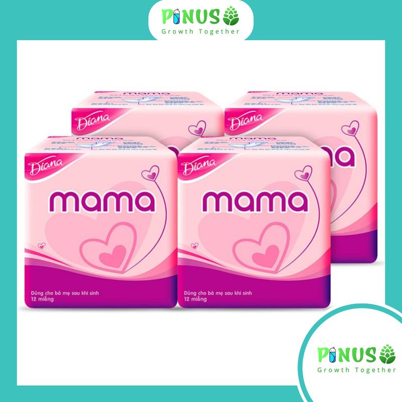 Băng vệ sinh Diana mama cho mẹ sau sinh, Băng Mama dùng cho phụ nữ sau sinh, băng ban đêm (12 MIẾNG)
