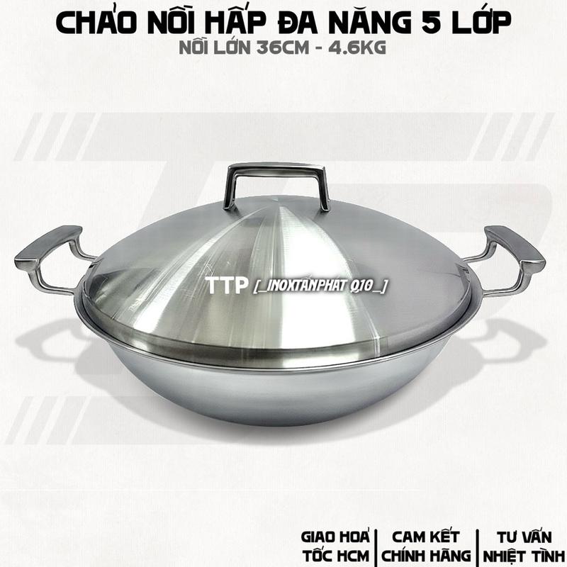 Chảo/Nồi Hấp Lớn Đa Năng Cấu Tạo 5 Lớp (36cm-6L)