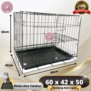 KANDANG KUCING 60X40X50 CM TINGKAT BESI LIPAT KANDANG KUCING KANDANG ANJING KANDANG KELINCI