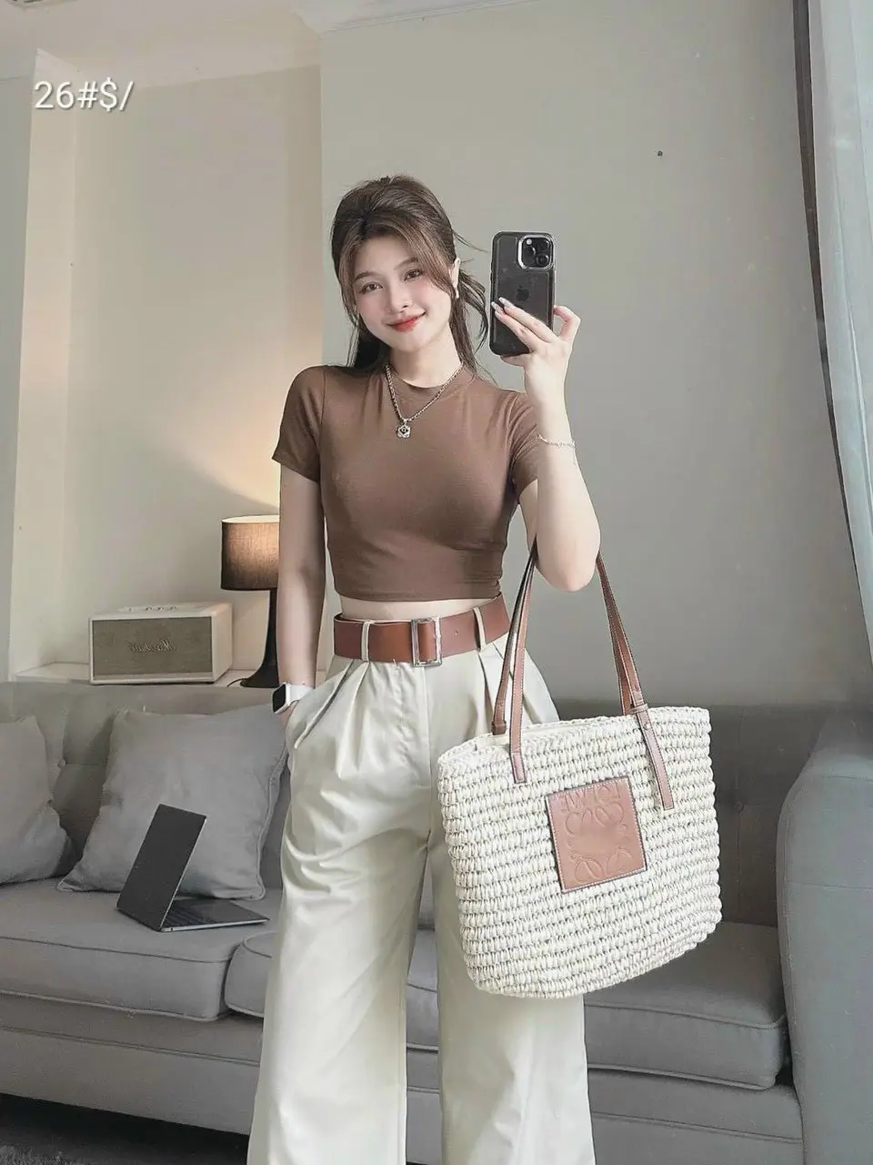 SET áo tăm lạnh kèm quần Kaki có dây nịt Xin Mời Các Nàng Nhung Kem Nữ