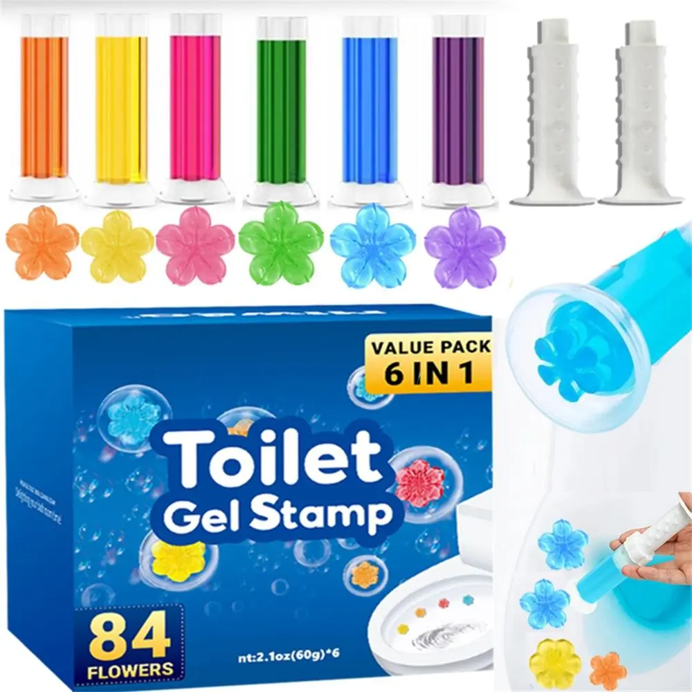 Toilet Cleaner Gel Stamp, 6 Counts/box Stain Removal Cleaning Accessories, Household Cleaning Supplies