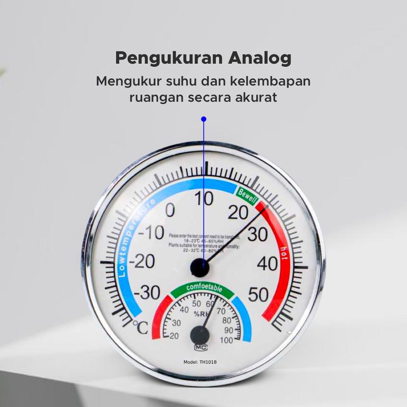 Taffware Analog Thermometer Hygrometer Temperature Humidity - TH101B Baterai Digital Jarum Pc Suhu Termometer 3