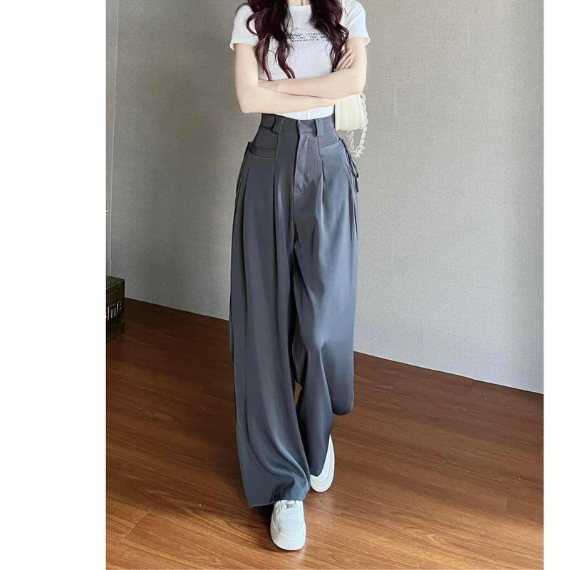 Quần Ống Rộng Nữ Chất Vải Ruby Mềm Có Dây Buộc 2 Bên Thắt Nơ 881 Pants Women Đen