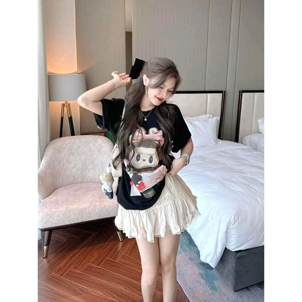 áo thun nữ Labubu  Top Nữ Women Cổ Tròn. hình in 3d không bong tróc. GOODTIME
