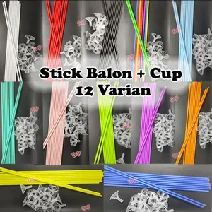 Gagang Balon / Stick Balon / Sedotan Balon / Stik Balon per 10 pcs Biru Hijau