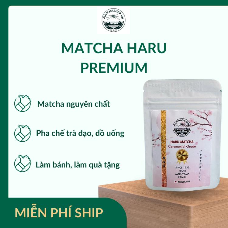 Túi refill Matcha Haru premium gm85, Nhập Khẩu Nhật Bản Trong Pha Chế, Làm Bánh, Trà Đạo, Quà Tặng. Vị không Ngọt