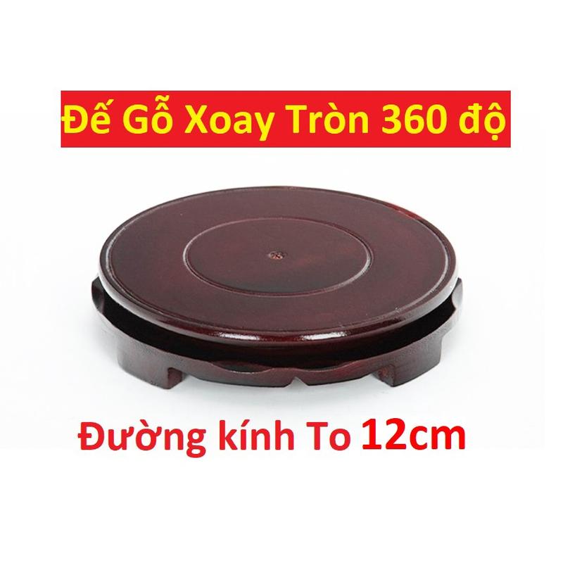 Đế Gỗ Xoay Tròn 360 độ ( Kích Cỡ To 11cm ) để Hũ Vàng Pha Lê, Bát Tụ Bảo Lưu Ly, để Tháp Văn Xương, Thỏi Vàng, Cóc Vàng, 0