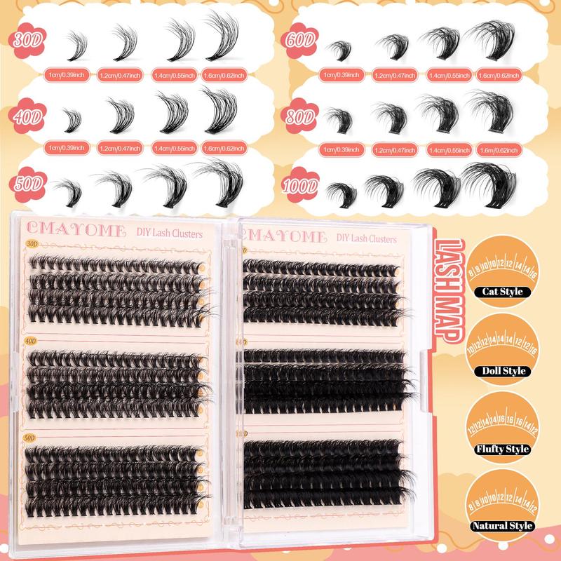 Natural Look Eyelash Extensions Kit, 464pcs Mixed Length Individual False Eyelashes with Tools, Professional Eye Makeup Accessories for Women & Girls 2