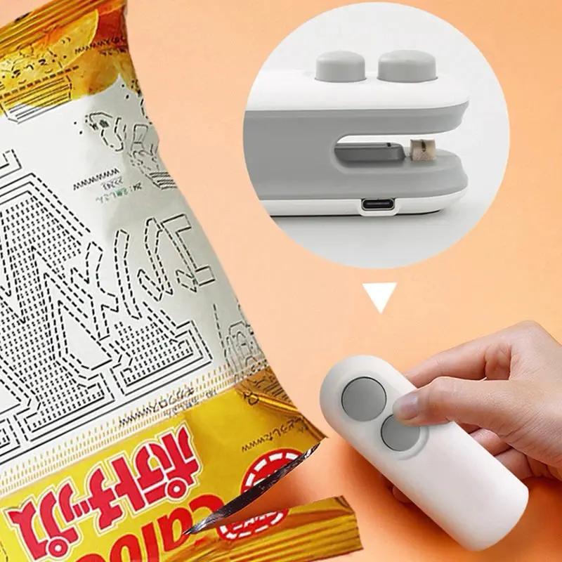{Dapat digunakan kembali} Bajiss Snack Sealer Mini Food Pelestarian Plastik Sealer Portable - 2 in 1 Segel / Buka Dual Use 2