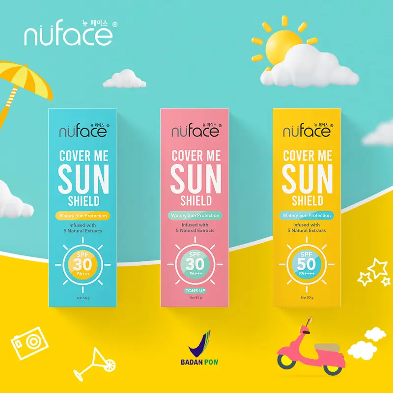 [2IN1] Nuface Sunscreen Cover Me Sun Shield (SPF 30 + SPF 30 Tone Up) 1