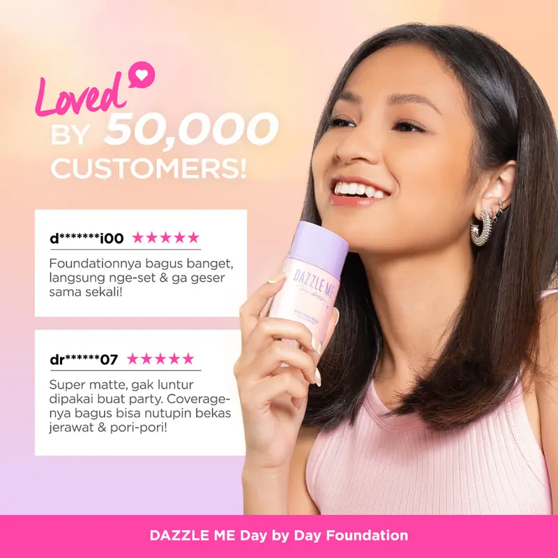 ￼DAZZLE ME Day by Day Foundation - Full Coverage Oil control Long Lasting Makeup SPF 25 PA+++ Wajah Concealer 4