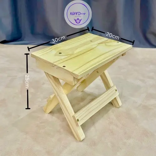 Ghế gỗ thông, ghế đẩu, ghế gấp gọn D30xR20xC25