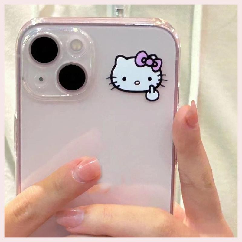 Ốp Không Gian Trong Suốt Hello Kitty, Thích Hợp Cho iPhone 16 Pro Max / 15 / 14 Pro Max / 13 Pro Max / 12 Pro Max / 11 / XR / XS / 7 Plus / 8, Ốp Mềm, Thiết Kế Sáng Tạo, Chống Sốc Và Bảo Vệ Chống Trầy Xước