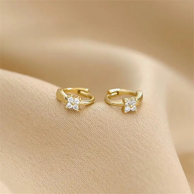 Khuyên Tai Tròn, Phong Cách Hàn Quốc, Phụ Kiện Thời Trang Nhỏ Chất Liệu Thép Không Gỉ, Không Gây Dị Ứng, Không Phai Màu, Dành Cho Nữ 3