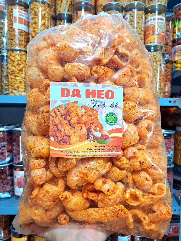 1KG Da heo sấy giòn vị tỏi ớt Bì heo sấy khô