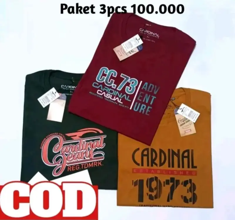 3PCS KAOS CRDL BAHAN KATUN COMBET 30S PRIA DAN WANITA TERBARU { M.L.XL.XXL.XXXL } Baju Branded Combed Distro T-Shirt Motif Keren Nyaman Model Terbaru Oblong Tebal Atasan  Dewasa Oblong 5