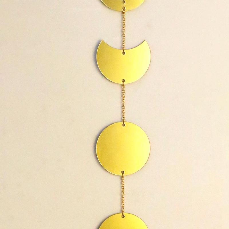 Moon Design Wall Hanging Mirror, 1 Count Creative Moon Pendant, Wall Hanging Ornament for Home Bedroom Living Room 2