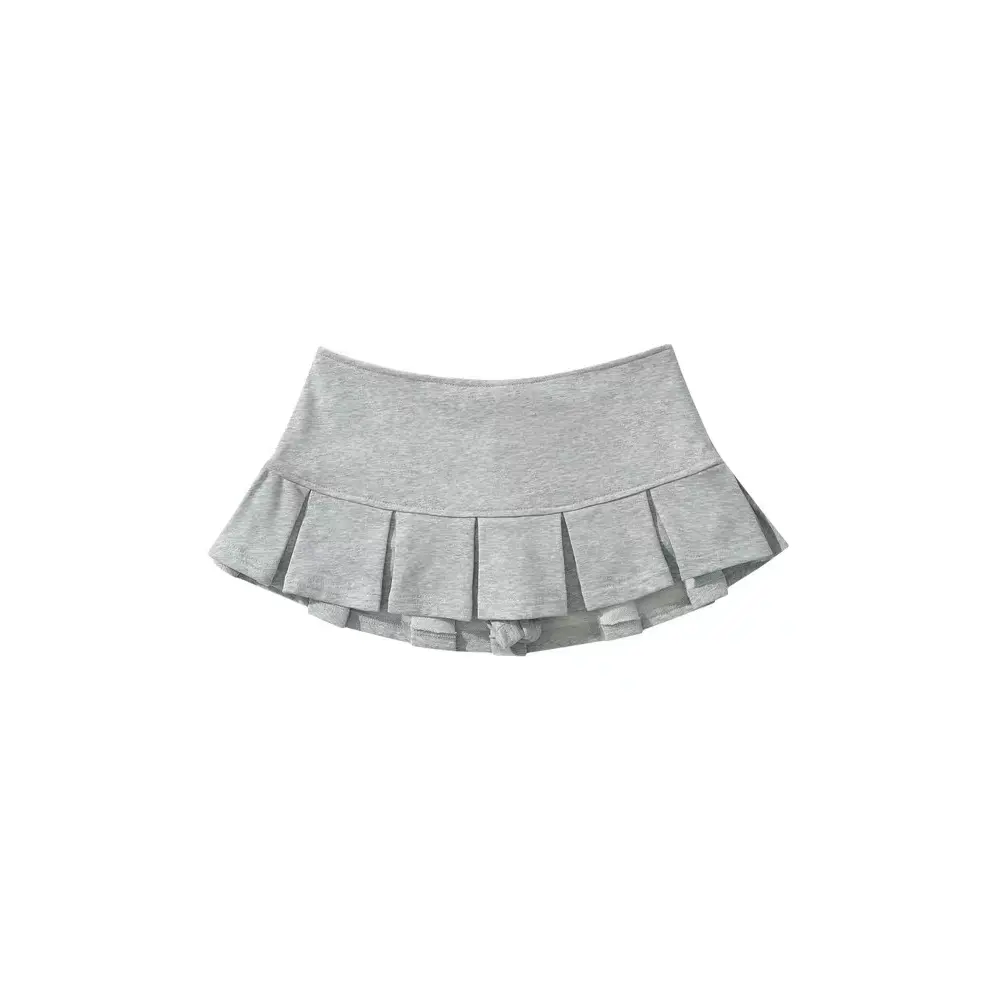 Váy Len, Màu Xám, Váy Xếp Ly, Bó Sát, Hàng Mới Về Mùa Hè, Phong Cách Mỹ Đại Học, Cỡ Nhỏ Thích Hợp Cho Các Cô Gái Nóng Bỏng, Váy Thường Ngày Cho Phụ Nữ Women Quần Chân Váy Khuy