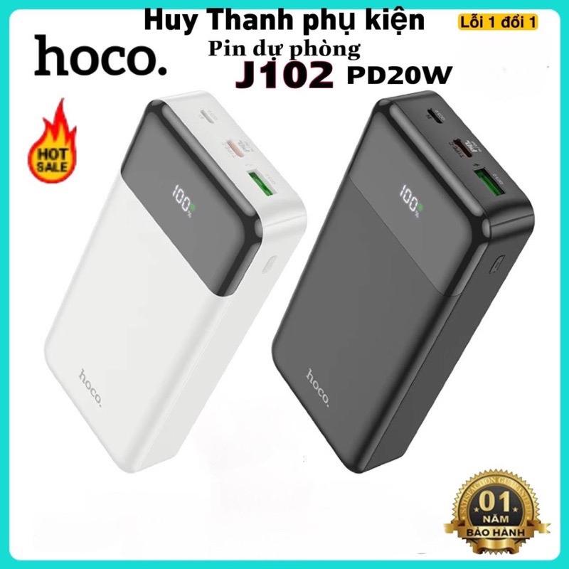    tặng cáp sạc nhanh IP 27W C-L   Sạc Dự Phòng Hoco J102A 20000mAh sạc nhanh TYPE C - PD20W - 22.5W  Pin Dự Phòng Sạc Điện Thoại 