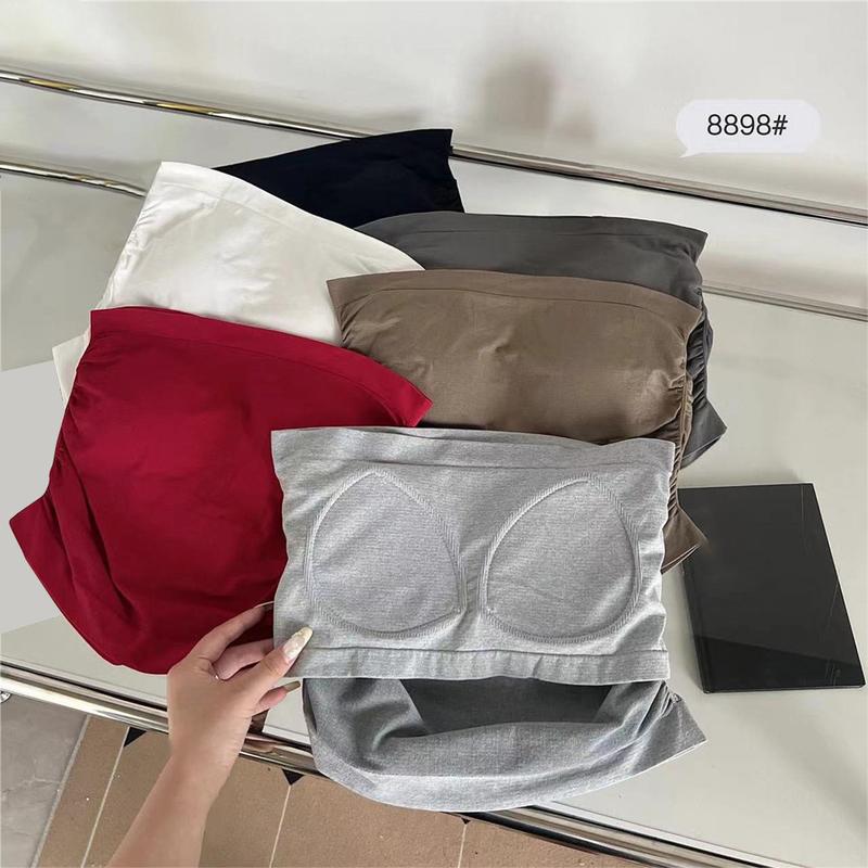 Product Introduction of Áo Vest Không Dây, Dành Cho Nữ, Thiết Kế Đơn Giản, Màu Trơn Kiểu Gấp Trễ Vai, Áo Yếm, Áo Ống Mặc Bên Ngoài, Một Cỡ, Hàng Mới Về, 2024 13