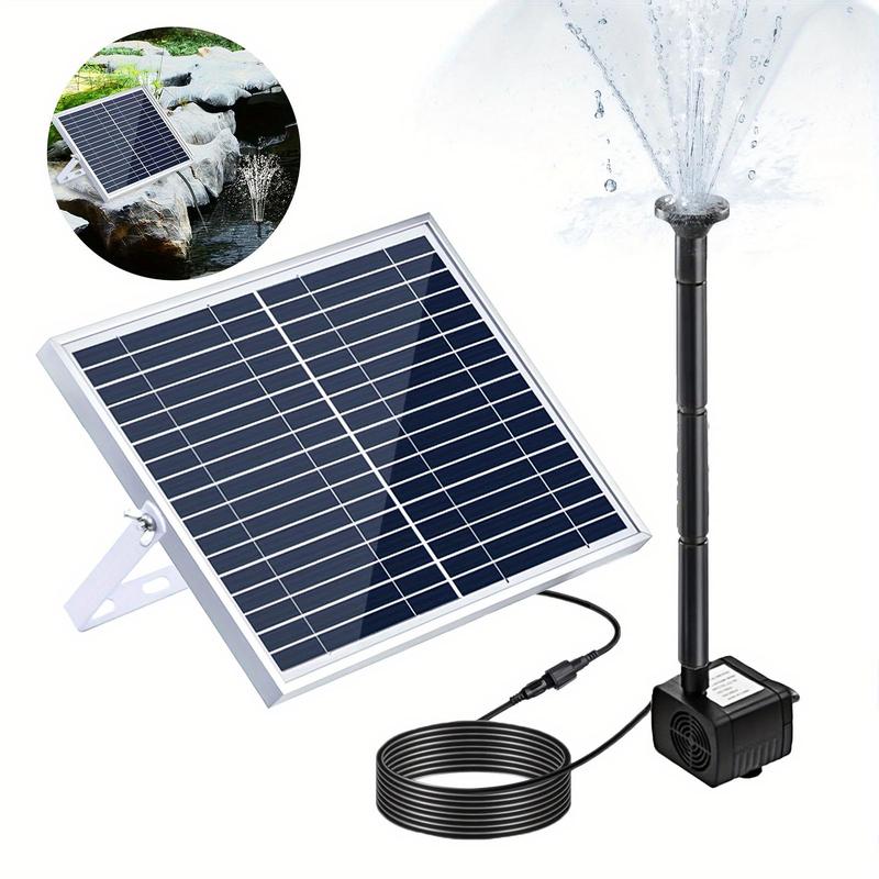 Solar Powered Water Fountain Pump, Bird Bath Pump with Replacement Spray Heads for Garden, Pond, Pool, Outdoor and Backyard 0