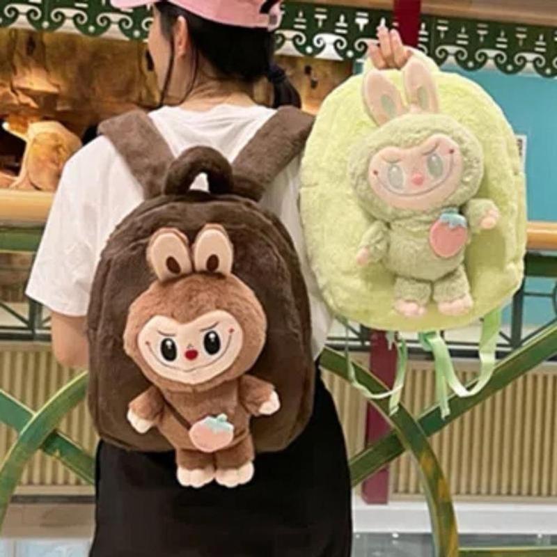 Ba lô đeo vai sang trọng Labububu nhồi bông dung tích lớn Nhung Backpack 1