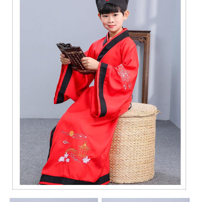 Product Introduction of Kostum Purba Kanak-kanak, Gaya Hanfu, Kostum Persembahan Gadis Cina, Rekaan Sutra Tiga Watak Cina, Inventori Jelas, Bukan Jualan Selepas 19